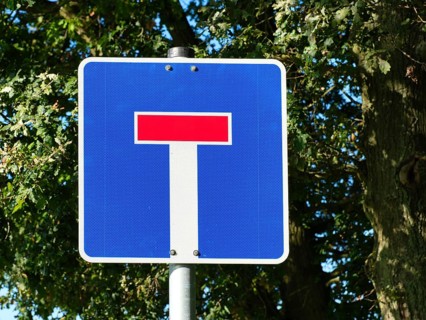 Sign with symbol dead end