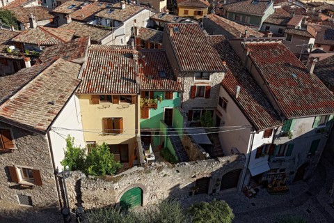 Old town houses with small courtyards