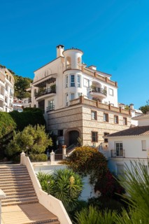 White houses in the municipality of Mijas in Malaga. Andalusia