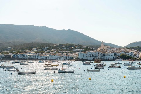 Boats on the beach of the coast of Cadaques