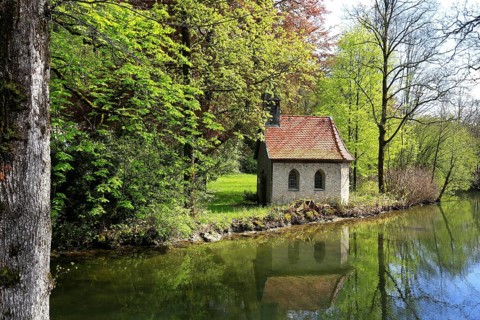 Maxensruh Chapel in Immenstadt im Allgaeu near the Konstanzer Ach. Immenstadt im Allgaeu