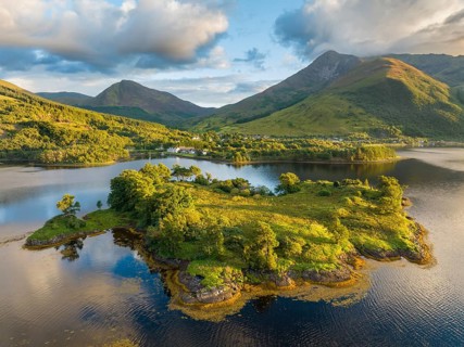 Aerial view of the island of Eilean Munde