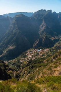 Aerial view of Curral das Freiras from the Miradouro do Paredao viewpoint