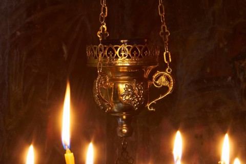 Golden hanging incense burner