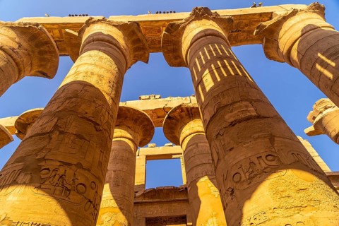 Giant columns of the temple of Karnak