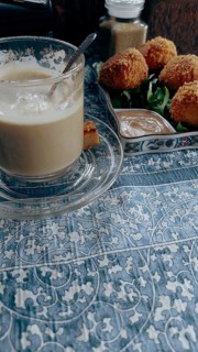 Potato croquettes and a cup of masala chai