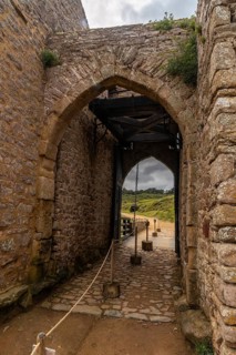 Entrance of the castle Fort-la-Latte by the sea at Cape Frehel and near Saint-Malo