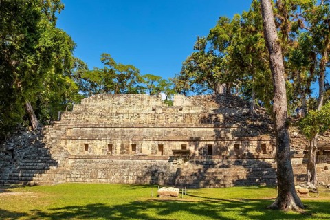 The astronomical pyramid of the temples of Copan Ruinas. Honduras