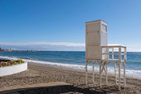 Lifeguard tower on the beach