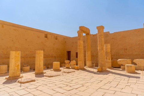 Columns of the Mortuary Temple of Hatshepsut in Luxor. Egypt