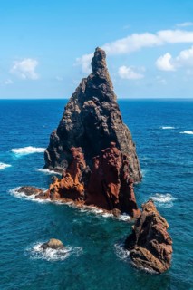 View from the viewpoint of the rock formations at Ponta de Sao Lourenco