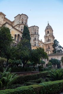 View of the cathedral and its gardens of the Incarnation of the city of Malaga
