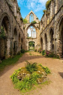 Ruins of the church of Abbaye de Beauport in the village of Paimpol
