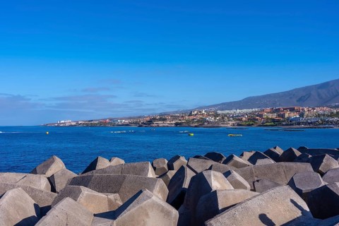 Views from the marina of the Costa de Adeje in the south of Tenerife