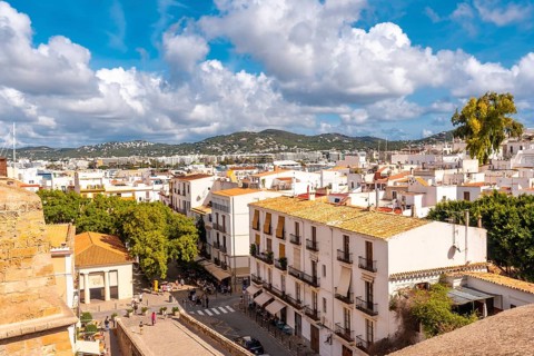 View of the city from the city wall of Ibiza