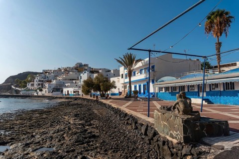 Beach of the coastal town of Las Playitas