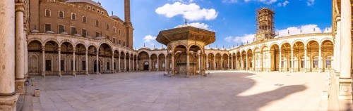 Panoramic interior of the Alabaster Mosque in the city of Cairo