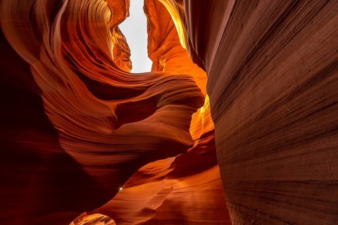 The stone veil of woman in Lower Antelope Arizona. United States