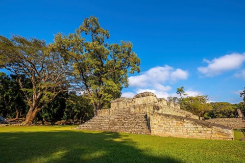 A pyramid in the temples of Copan Ruinas. Honduras