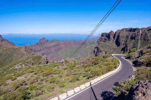 Roads on the cliffs of the mountain municipality of Masca in the north of Tenerife