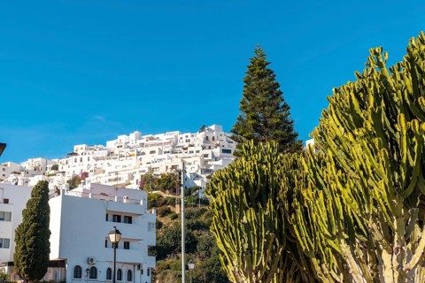 Beautiful white house in the mountain of Mojacar. Costa Blanca in the Mediterranean Sea