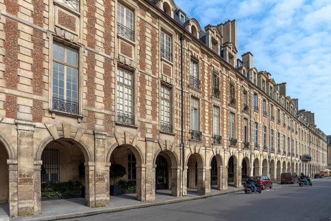 Historic facade at Place des Vosges
