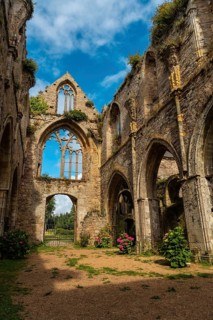 Ruins of the church of Abbaye de Beauport in the village of Paimpol