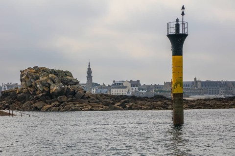 Offshore rock between the island of Ile de Batz in the English Channel and Roscoff