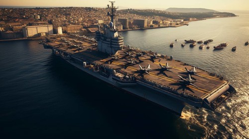United states navy aircraft carriers presence in the easter mediterranean ocean. generative AI