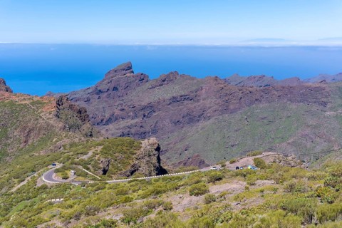 Complicated road in the mountain municipality of Masca in the north of Tenerife