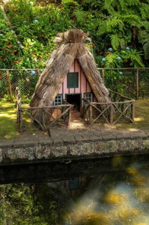Traditional house on the duck pond at the start of the Levada do Caldeirao Verde