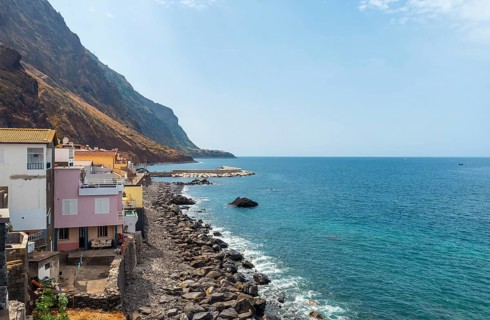 Coast in summer in the village of Paul do Mar in the east of Madeira. Portugal