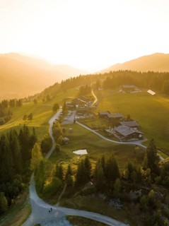 Naturhotel Edelweiss at sunset in the mountains