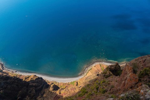 View of the sea from the Cabo Girao viewpoint in Funchal. Madeira