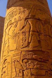 Columns with Egyptian drawings from the Temple of Karnak