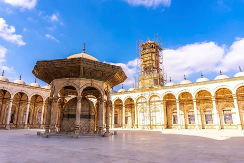 Inner courtyard of the Alabaster Mosque in the city of Cairo