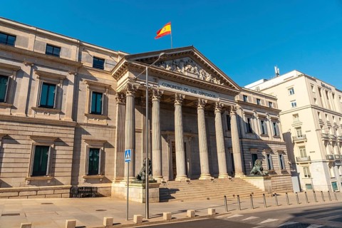 Madrid Congress of Deputies building without people
