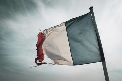 French national flag at Lichtenberg Castle