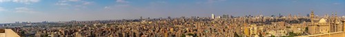 Panoramic of the skyline of the city of Cairo from the Alabaster Mosque