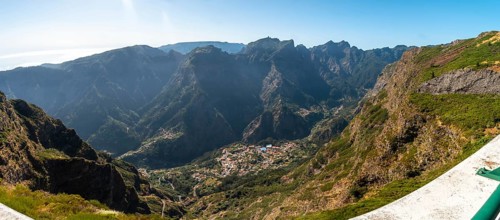 Panoramic view of Curral das Freiras from the Miradouro do Paredao viewpoint