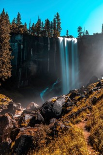 Lovely sunrise at Vernal Falls from Yosemite National Park. California