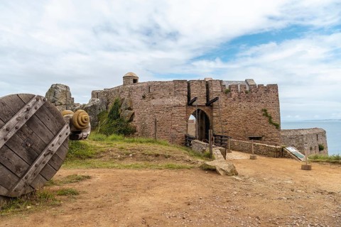 Entrance of the castle Fort-la-Latte by the sea at Cape Frehel and near Saint-Malo
