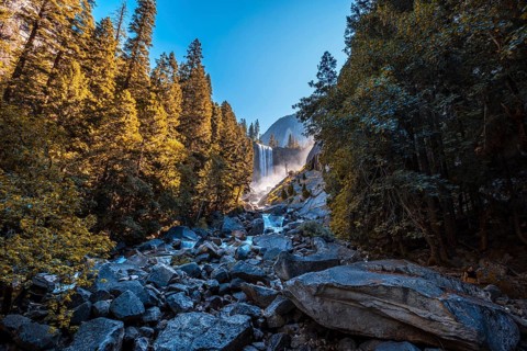 Vernal Falls waterfall of Yosemite National Park