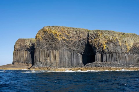 The uninhabited rocky island of Staffa with its striking basalt columns and Fingal's Cave is a tourist attraction and is part of the Inner Hebrides