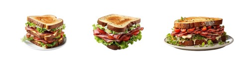 Set of quintessential sandwiches isolated on a white background. generative AI
