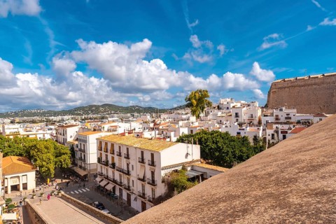 View of the city from the city wall of Ibiza