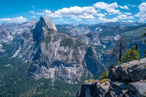 Views from Glacier point of Half Dome. Yosemite National Park