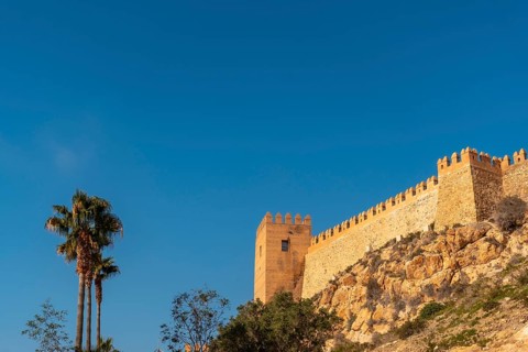 Walls of the Alcazaba the town of Almeria