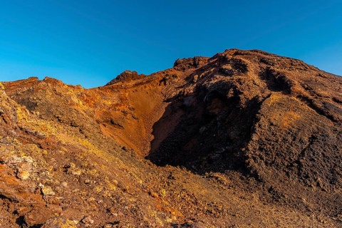 Crater of the volcano Teneguia from the route of the volcanoes