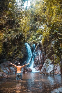 Natural waterfall of the Cerro Azul Meambar National Park